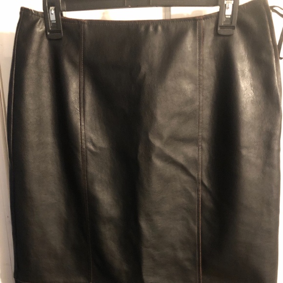Kenzie faux leather skirt dark brown size 8 - Picture 1 of 5